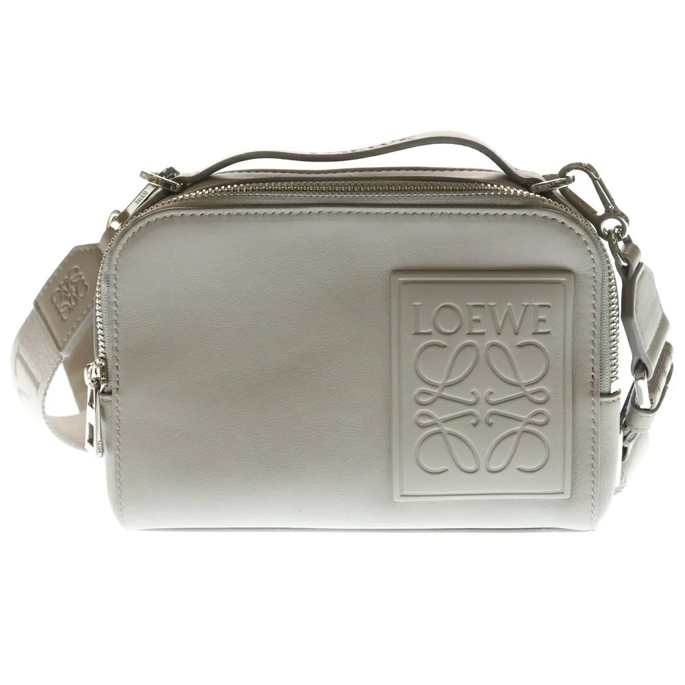 LOEWE Anagram Logo Leather Hand Shoulder Camera Bag Gray